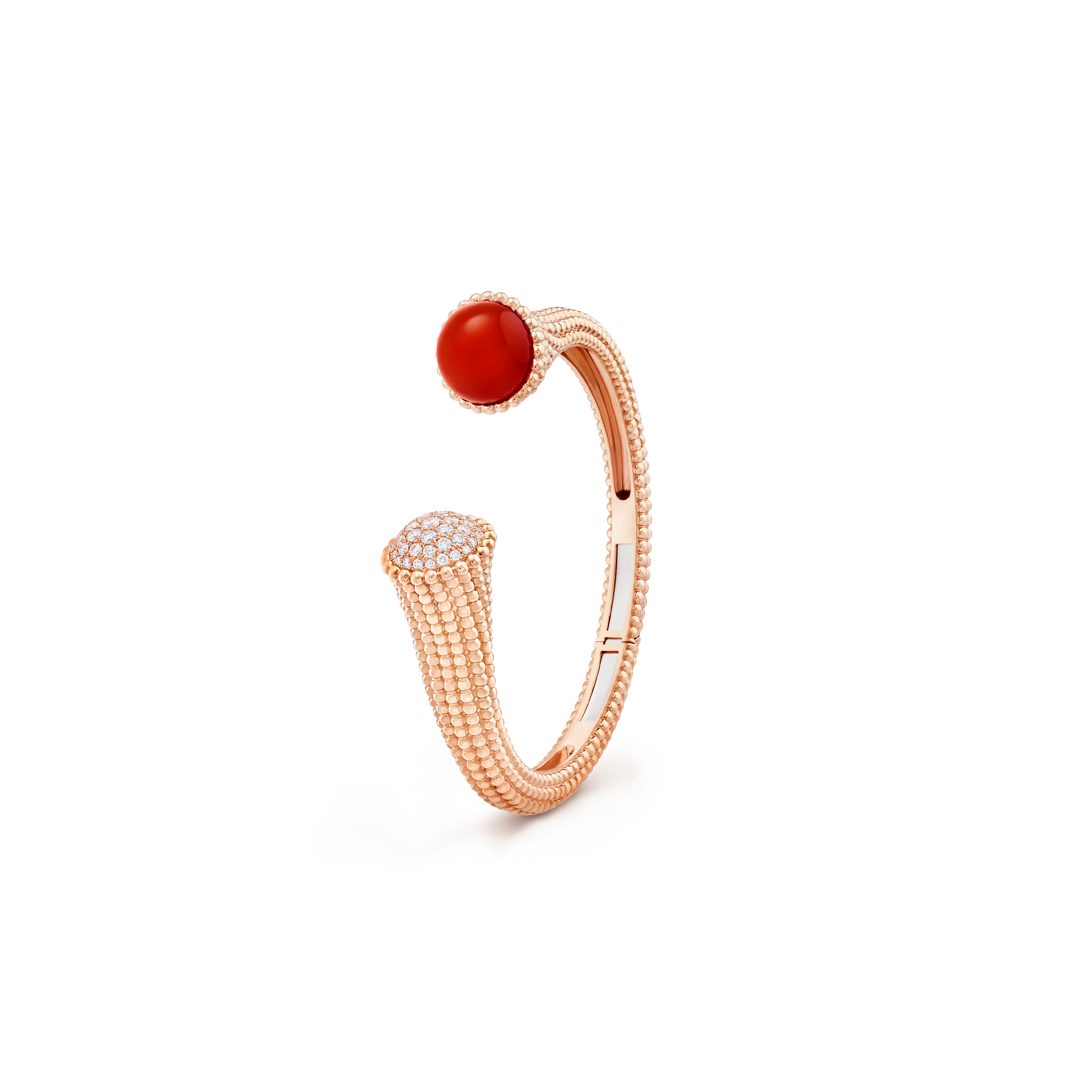 v*n cl*f arpels perlÉe couleurs bracelet, medium model - rose gold, carnelian, Di*m*nd  vcarp27400